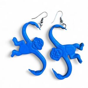 Blue Monkey Earrings